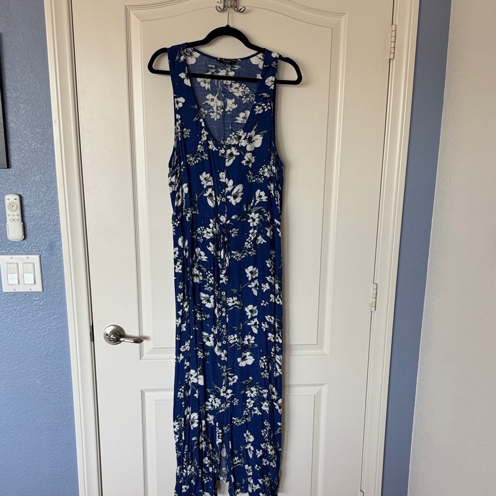 Lucky Brand Blue and White Floral Maxi Dress